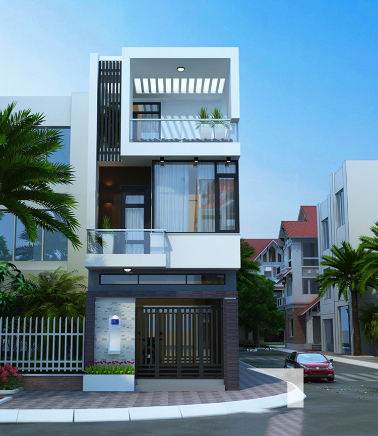 Tổng hợp mẫu thiết kế nhà phố 3 tầng măt tiền đẹp, hiện đại - 1